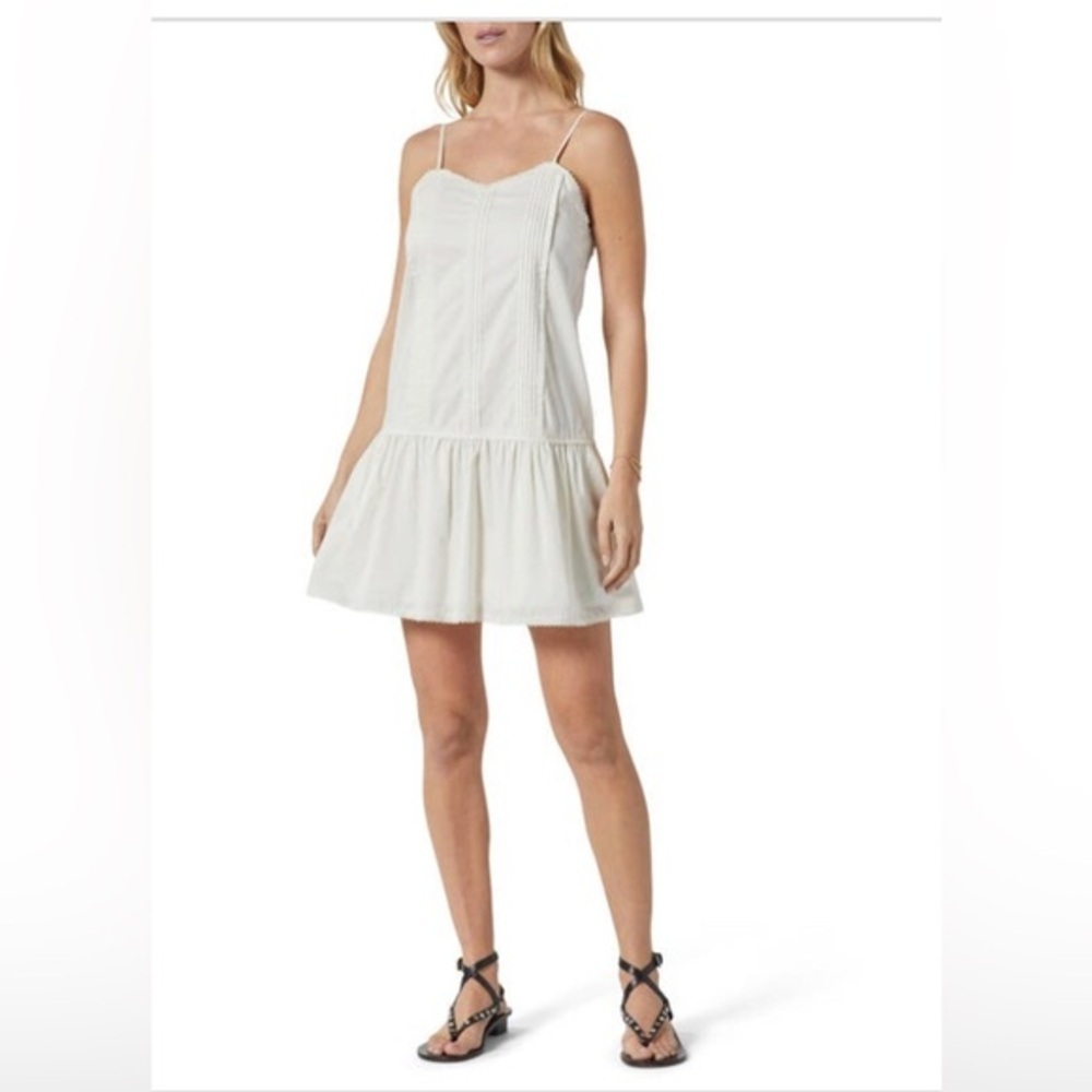 Joie Women's Porcelain cream Trinity Pin-Tucked Cotton mini dress Size XS new